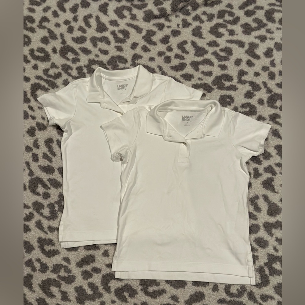 BUNDLE Lands End kids school uniform shirt bundle, white, size 6/7, New